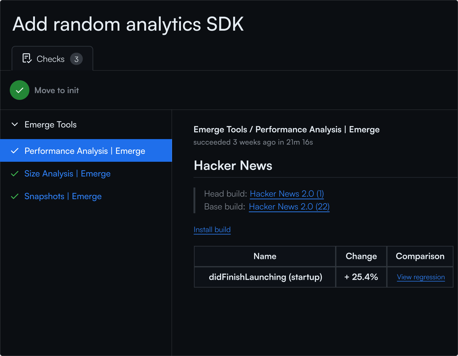 Continuously monitor app startup time